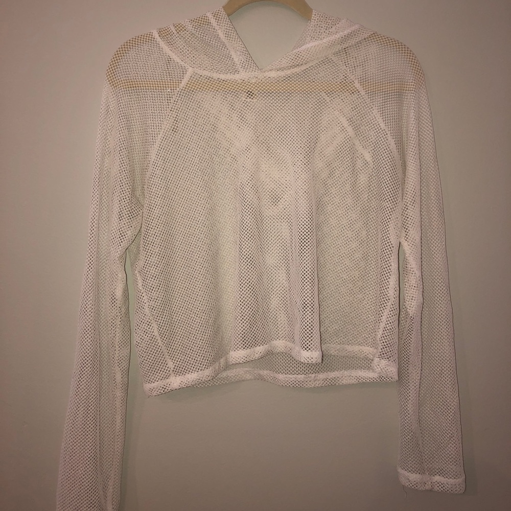 FASHION NOVA Mesh Long Sleeve W/Hood